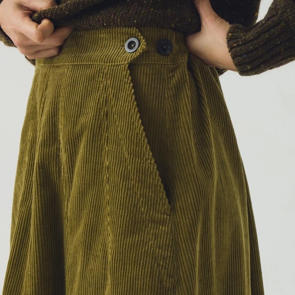 A Line Organic Cord Skirt - Picture 8 of 8